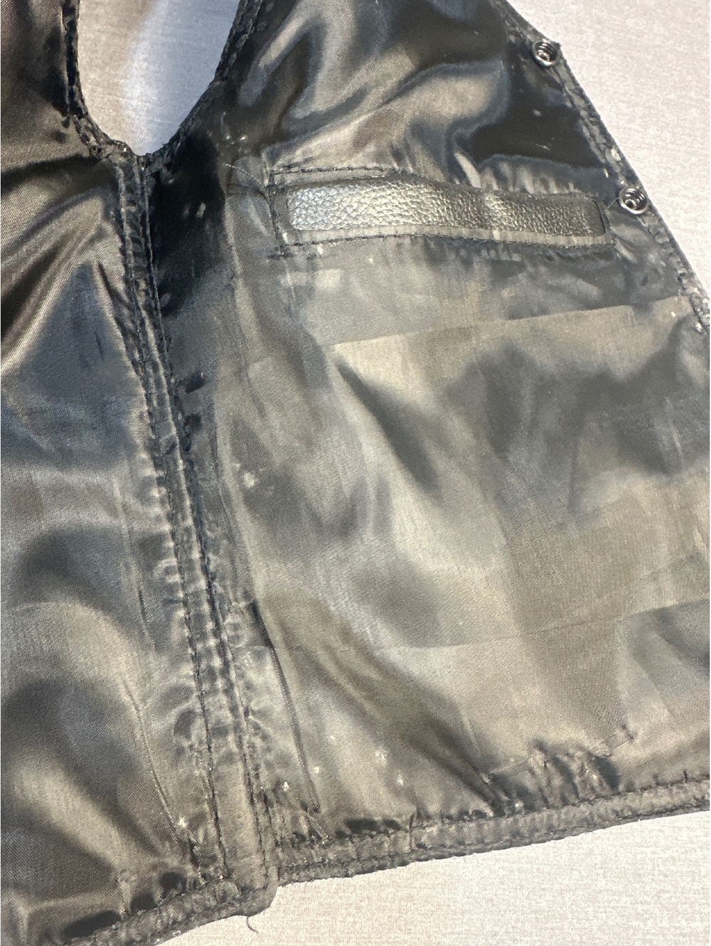Dream Apparel Kids XL Black Genuine Leather Vest Snap Front Biker - Picture 4 of 8